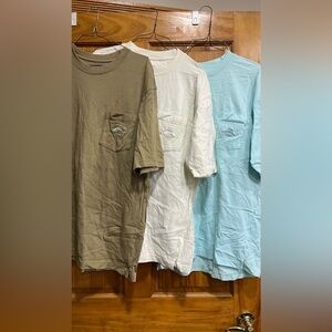 Stylish Men's Tee Trio - Olive, Cream, and Sky Blue